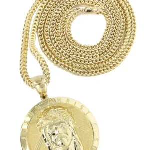 10K Yellow Gold Jesus Piece Necklace | Appx. 17.1 Grams