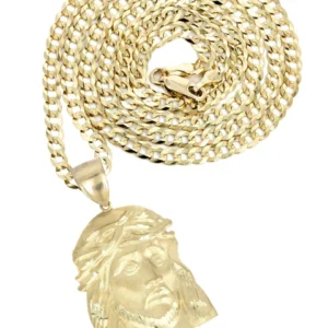 10K Yellow Gold Jesus Piece Necklace | Appx. 17.1 Grams