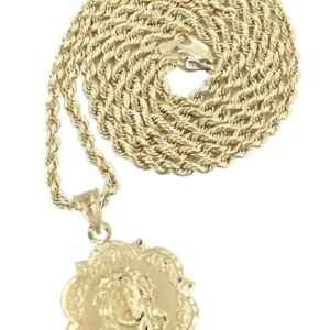 10K Yellow Gold Jesus Piece Necklace | Appx. 13.5 Grams