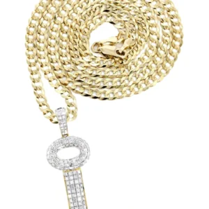 10K Yellow Gold Key Diamond Necklace | 2.78 Carats