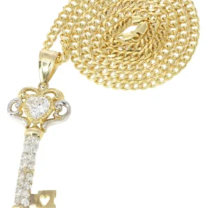 10K Yellow Gold Key Necklace | Appx. 25.7 Grams