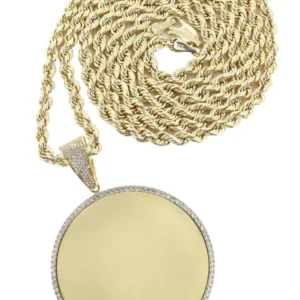 10K Yellow Gold Large Picture Necklace | Appx. 24.3 Grams