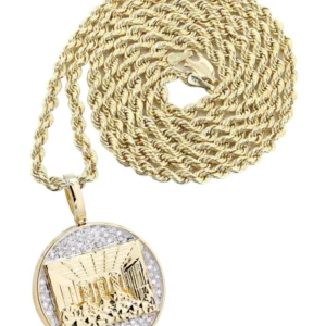 10K Yellow Gold Last Supper Diamond Necklace | 0.32 Carats