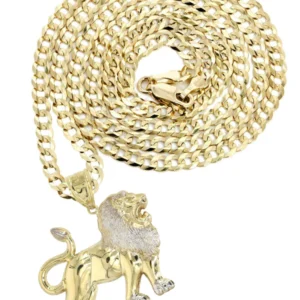 10K Yellow Gold Lion Necklace | Appx 16 Grams