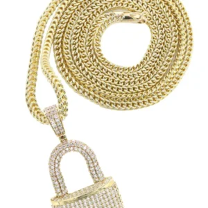 10K Yellow Gold Lock Necklace | Appx. 17 Grams