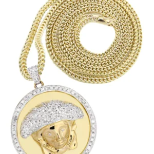 10K Yellow Gold Medusa Diamond Necklace | 2.49 Carats
