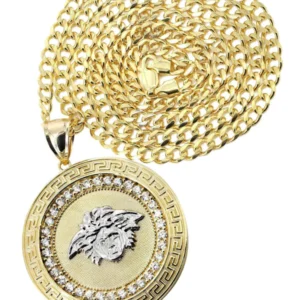 10K Yellow Gold Medusa Style Necklace | Appx. 29.9 Grams