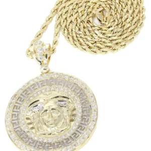 10K Yellow Gold Medusa Style Necklace | Appx. 14.4 Grams