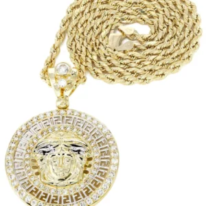10K Yellow Gold Medusa Style Necklace | Appx. 15.7 Grams