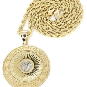 10K Yellow Gold Medusa Style Necklace | Appx. 18.4 Grams