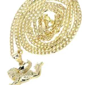 10K Yellow Gold Necklace & Cupid Necklace | Appx. 4.5 Grams