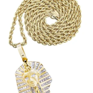 10K Yellow Gold Pharaoh Diamond Necklace | 0.25 Carats