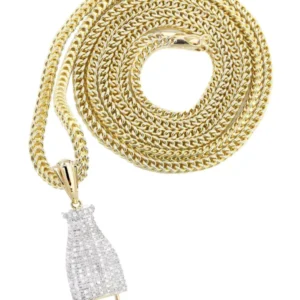 10K Yellow Gold Plug Diamond Necklace | 0.66 Carats