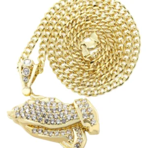 10K Yellow Gold Praying Hands Necklace | Appx. 24.5 Grams