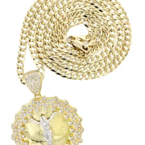 10K Yellow Gold Round Crucifix Necklace | Appx. 17 Grams