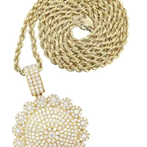10K Yellow Gold Round Diamond Necklace | 1.94 Carats