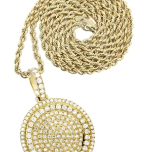 10K Yellow Gold Round Diamond Necklace | 4.42 Carats