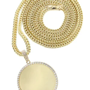 10K Yellow Gold Round Picture Necklace | Appx. 16.7 Grams