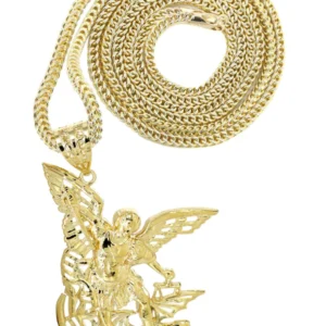 10K Yellow Gold Saint Michael Necklace | Appx. 21.3 Grams