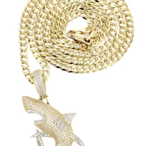 10K Yellow Gold Shark Necklace | Appx. 15.3 Grams