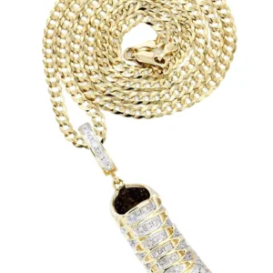 10K Yellow Gold Sneaker Diamond Necklace | 1.16 Carats