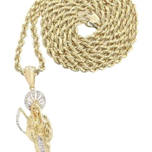 10K Yellow Gold St. Death Diamond Necklace | 0.17 Carats