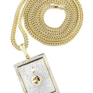 10K Yellow Gold Vault Diamond Necklace | 0.59 Carats