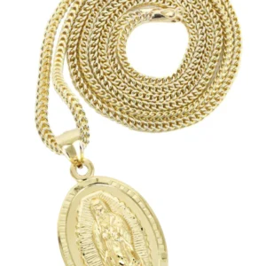 10K Yellow Gold Virgin Mary Necklace | Appx. 15 Grams
