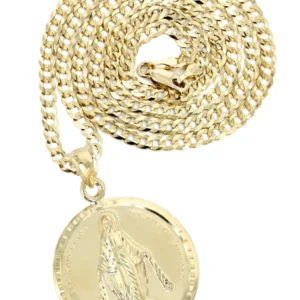 10K Yellow Gold Virgin Mary Necklace | Appx. 14.4 Grams