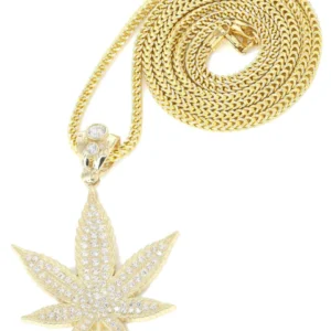 10K Yellow Gold Weed Necklace | Appx. 14.6 Grams