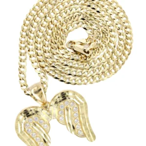 10K Yellow Gold Wings Necklace | Appx. 14.6 Grams