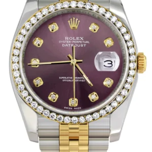 116200 | Hidden Clasp | Diamond Rolex Datejust Watch | 36Mm | Purple Dial | Jubilee Band