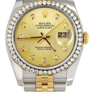 116233 | Hidden Clasp | Gold Rolex Datejust Watch | 36Mm | Gold Dial | Jubilee Band