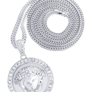14 White Gold Medusa Diamond Necklace | 1.5 Carats