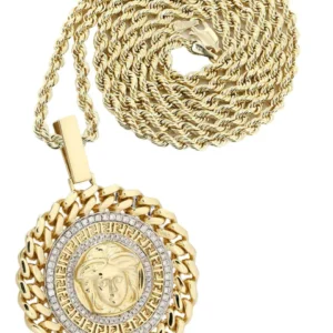 14 Yellow Gold Medusa Diamond Necklace | 1.44 Carats
