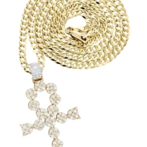 14K Yellow Gold Ankh Diamond Necklace | 2.13 Carats