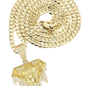 14K Yellow Gold Diamond Drip Necklace | 1.85 Carats