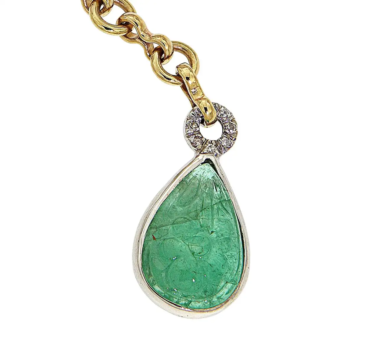 Cabochon-Green-Emerald-Diamonds-Yellow-Gold-Drop-Necklace-Made-In-Italy-5.webp