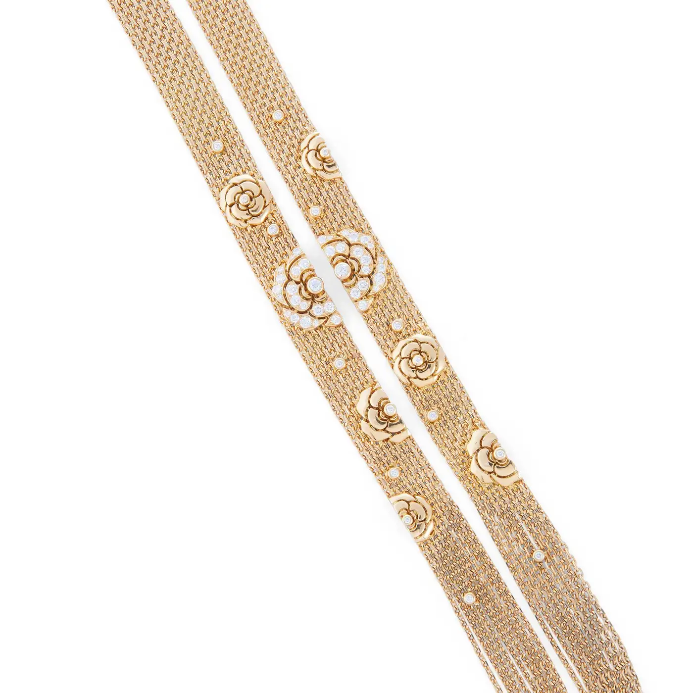 Chanel-Gold-and-Diamond-Camellia-Multi-Strand-Flapper-Necklace-4.webp