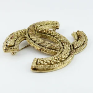 Chanel Jumbo Logo Brooch For Sale