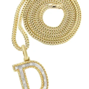 Diamond 10K Yellow Gold Letter "D" Necklace | Appx. 13.3 Grams