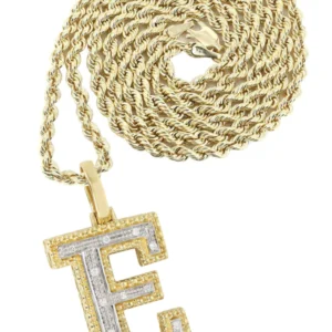 Diamond 10K Yellow Gold Letter "E" Necklace | Appx. 13.9 Grams