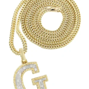 Diamond 10K Yellow Gold Letter "G" Necklace | Appx. 13.7 Grams