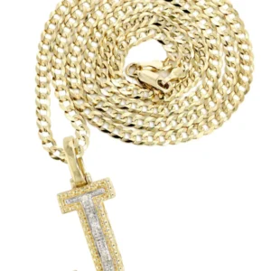 Diamond 10K Yellow Gold Letter "J" Necklace | Appx. 12.6 Grams