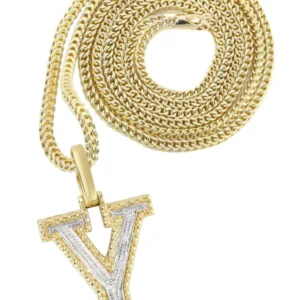 Diamond 10K Yellow Gold Letter "Y" Necklace | Appx. 13.5 Grams