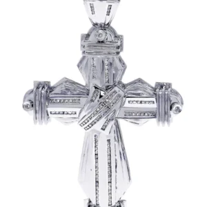 14K Gold Diamond Cross Pendant For Sale | 1.04 Carats | 32.22 Grams