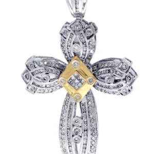 Diamond Cross Pendant| 1.9 Carats| 15.47 Grams