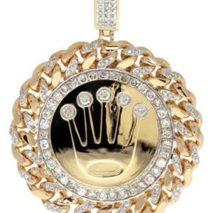 Diamond Crown Pendant | 3.9 Carats| 47.66 Grams