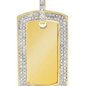 Diamond Dog Tag Pendant | 14.17 Grams | 2.17 Carats