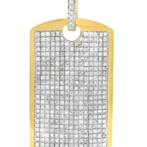 Diamond Dog Tag Pendant | 14.44 Grams | 5.16 Carats